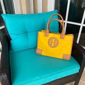 TORY BURCH Hobo bag HandBags Yellow Nylon leather shoulder women clearance sale